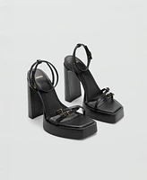 Mango Women's Platform Leather Sandals