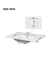 30" Bathroom Vanity with Sink, Cabinet, Drawers, Adjustable Shelf, Solid Wood & Mdf
