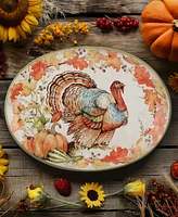 Certified International Autumn Breeze Oval Turkey Platter