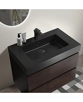 Streamdale Furniture Matte Black Integrated Quartz Basin: Modern Elegance for Your Bathroom