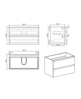 Streamdale Furniture 36" White Bathroom Vanity: Timeless Elegance, Ample Storage, Silent Drawers