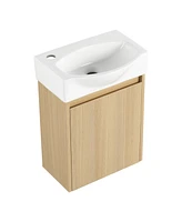 16" Space-Saving Bathroom Vanity with Sink and Storage