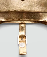 Mango Women's Leather Metallic Bag