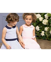 Hope & Henry Baby Girls Seersucker Peter Pan Collar Dress