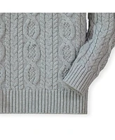 Hope & Henry Baby Boys Mock Neck Cable Sweater with Buttons