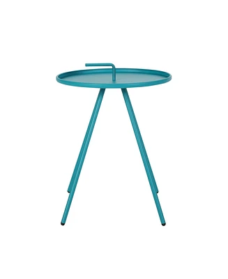 Simplie Fun Modern Side Table With Handle And Durable Steel Frame