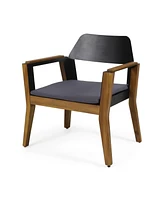 Acacia Wood Club Chairs With Cushions (Set Of 2)