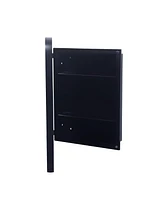 Streamdale Furniture Recessed Black Metal Medicine Cabinet with Mirror and Shelves