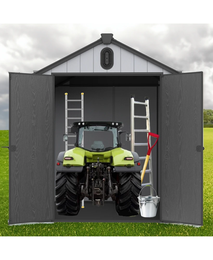 Streamdale Furniture 6x8FT Plastic Storage Shed: Big Storage for Backyard and Garden