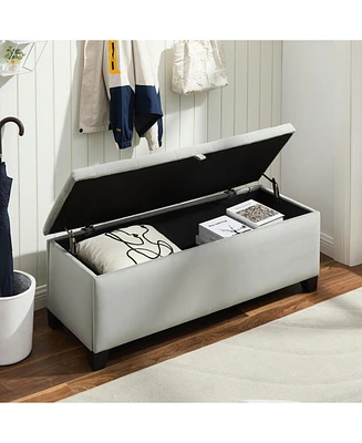 Simplie Fun Plush Storage Ottoman with Ample Space and Durable Construction