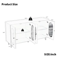 Modern Sideboard with Acrylic Doors & Adjustable Shelf