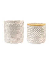 Slickblue Woven White Cotton Baskets - Set of 2