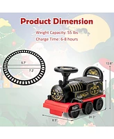 Slickblue 6V Electric Kids Ride On Car Toy Train with 16 Pieces Tracks