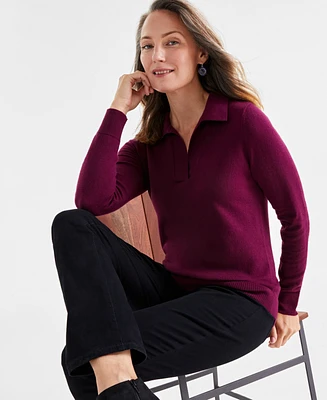 Style & Co Women's Johnny-Collar Long-Sleeve Sweater, Created for Macy's