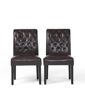 Streamdale Furniture Tufted Dining Chair With Espresso Legs