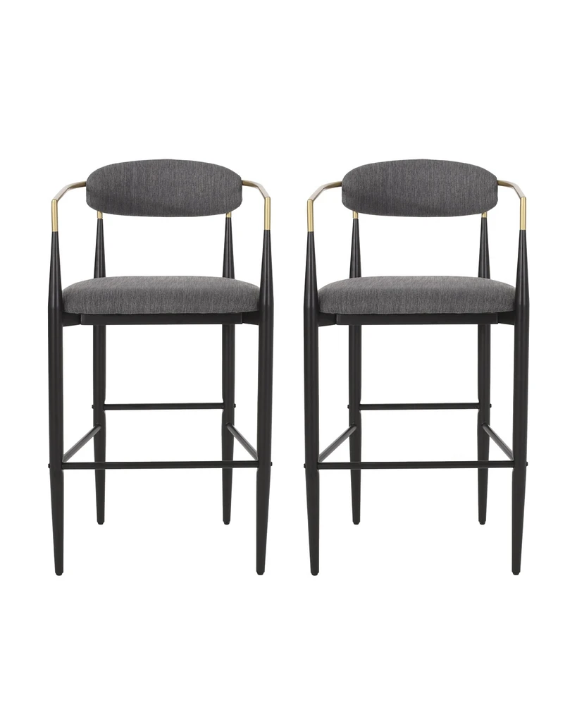 Simplie Fun Modern Iron Barstools (Set Of 2) With Gold Accents