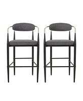 Simplie Fun Modern Iron Barstools (Set Of 2) With Gold Accents