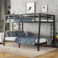 Streamdale Furniture Full Xl over Queen Bunk Bed, Sturdy Metal Frame, Noise Reduced, No Box Spring