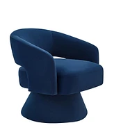 Simplie Fun Modern Swivel Accent Chair: Velvet, Open Back