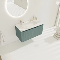 36" Floating Vanity with Drop-Shaped Resin Sink