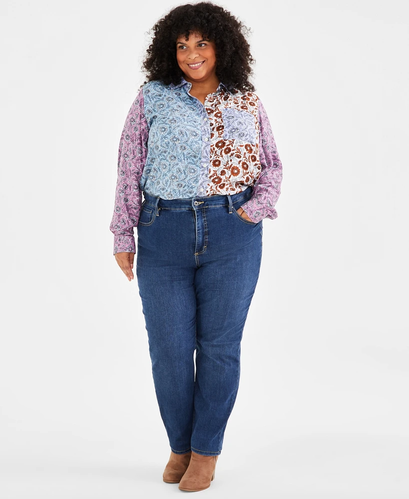 Style & Co Plus High-Rise Straight-Leg Jeans