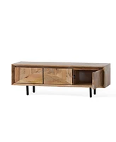 Streamdale Furniture Mango Wood Tv Stand With Iron Accents