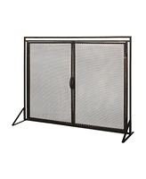 Samantha Matte Black Iron Fireplace Screen
