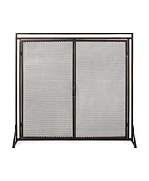 Streamdale Furniture Samantha Matte Black Iron Fireplace Screen