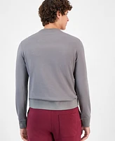 A|X Armani Exchange Men's Long Sleeve Crewneck Linear Logo Sweatshirt, Created for Macy's