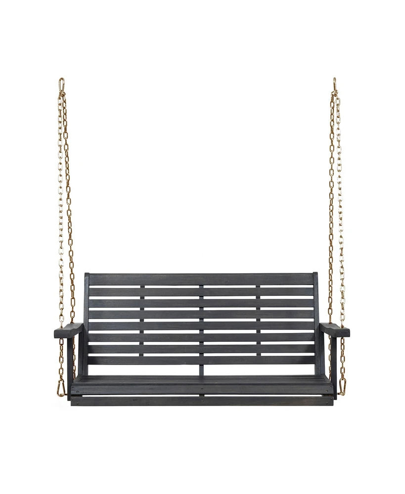 Simplie Fun Tasmania Acacia Wood Porch Swing For Relaxing Evenings