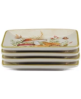 Certified International Woodland Critters Canape Plates, Set of 4