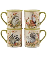 Certified International Woodland Critters Mugs, Set of 4