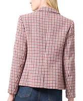 Jones New York Petite Houndstooth-Pattern Tweed Blazer