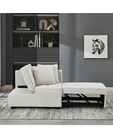 4-in-1 Convertible Sofa Bed with Sturdy Wood Frame