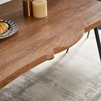 S Shape Irregular Mdf Dining Table Metal Legs Wood Design Table Top