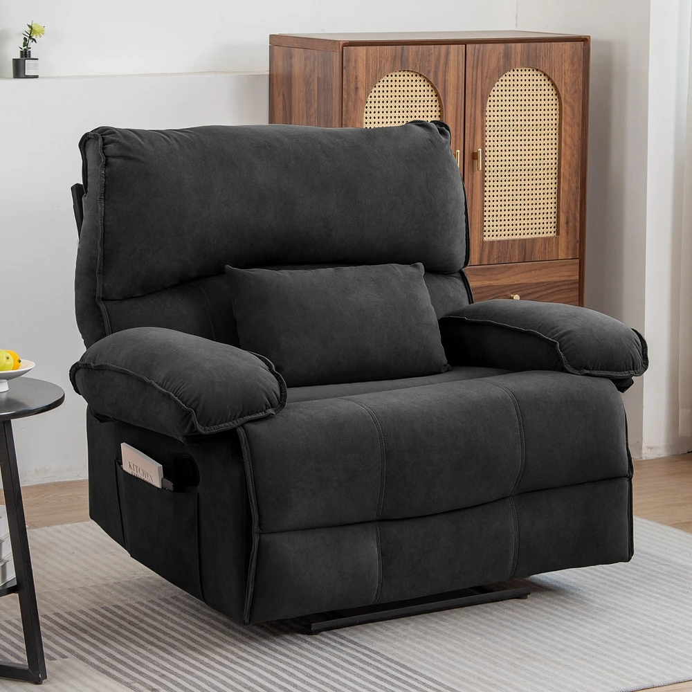 Oversized Push-Back Recliner with Super Soft Fleece