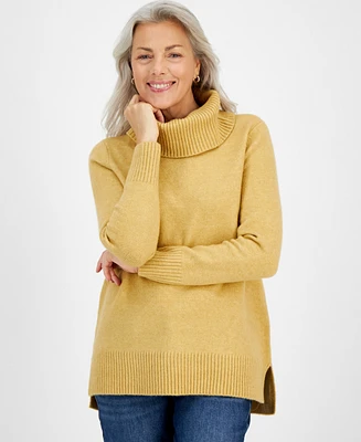 Style & Co Women's Rib-Knit Turtleneck Long-Sleeve Sweater, Created for Macy's