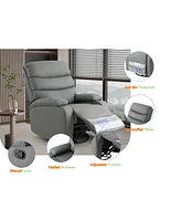 Simplie Fun Cozy Recliner: Swivel, Rock, Recline, Cat-Scratch Fabric