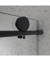 Streamdale Furniture Matte Black Frameless Shower Door with Adjustable Soft-Closing