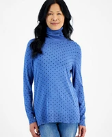 Style & Co Women's Printed Turtleneck Sweater, Created for Macy's