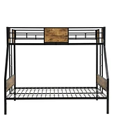 Streamdale Furniture Twin Over Full Metal Bunk Bed with Storage