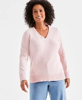 Style & Co Petite Chenille V-Neck Pullover Sweater, Created for Macy's