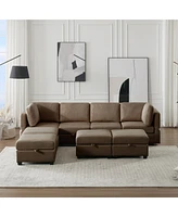 Simplie Fun Modular Sectional Sofa with Storage and Adjustable Backs