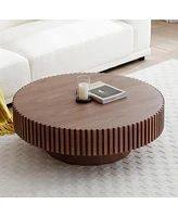 Simplie Fun 39" Round Modern Coffee Table for Small Spaces