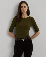 Lauren Ralph Petite Slim-Fit Boat-Neck Top