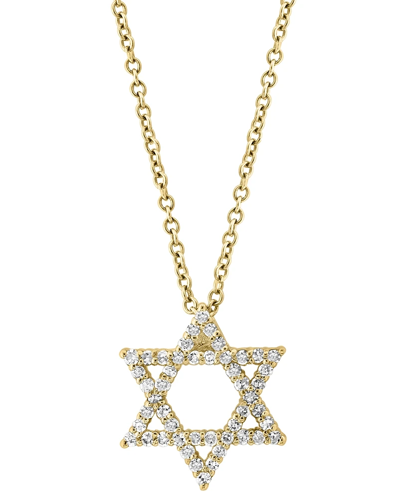 Effy Diamond Star of David 18" Pendant Necklace (1/4 ct. t.w.) in 14k Gold