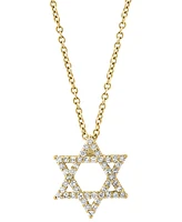 Effy Diamond Star of David 18" Pendant Necklace (1/4 ct. t.w.) in 14k Gold