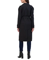 Sebby Collection Women's Belted Double Breasted Long Trench Coat