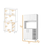 Fm Furniture Colorado Pantry Cabinet White