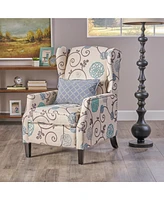 Traditional Wingback Recliner With Studded Border
